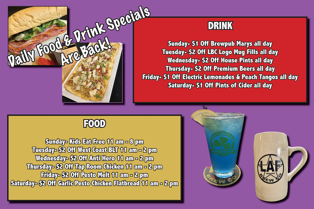 daily food & drink specials are back
